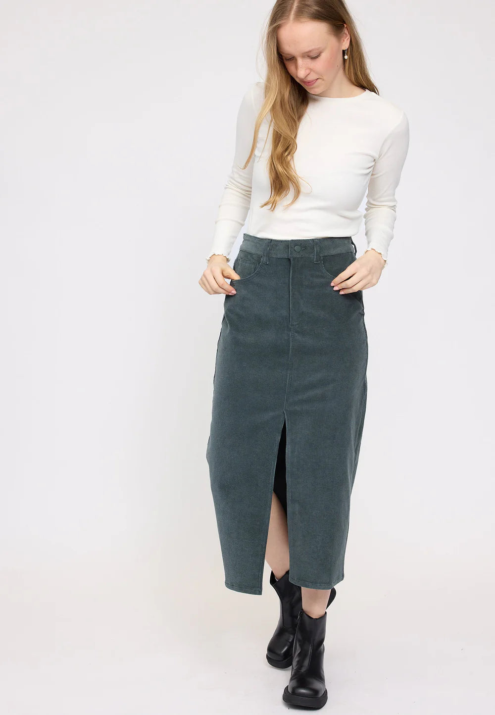 Corduroy Midi Skirt
