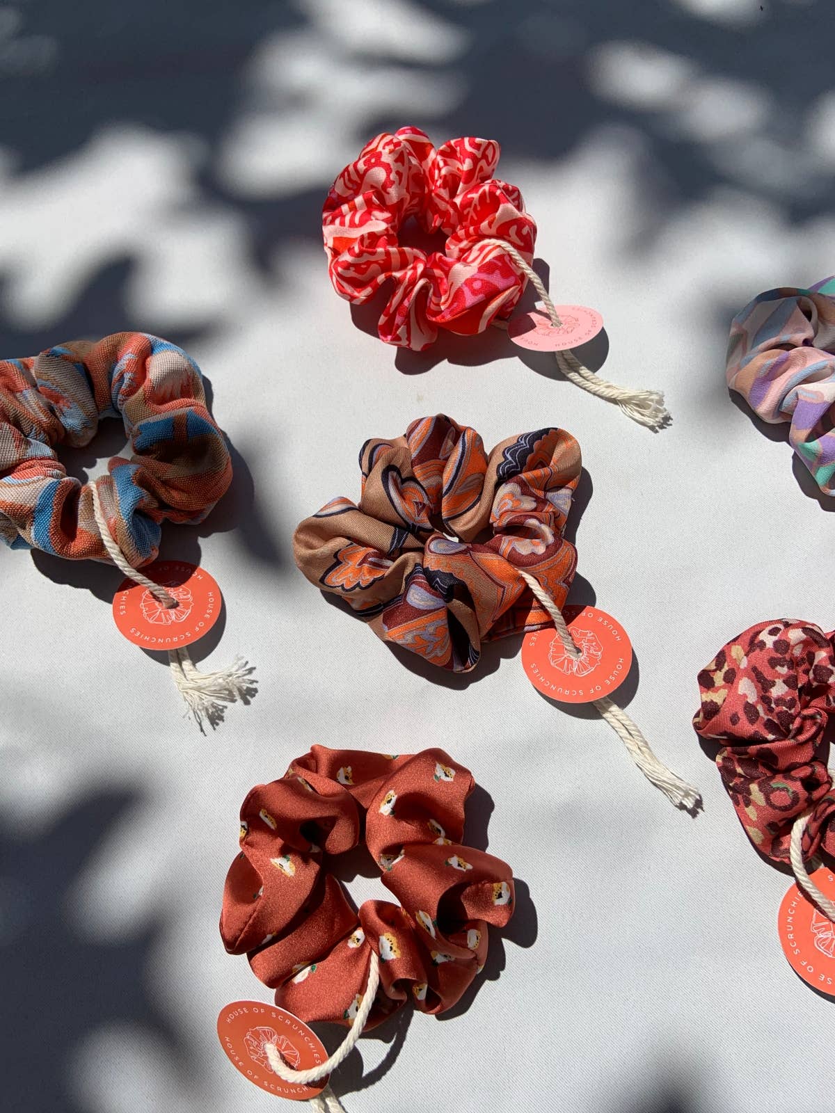 Scrunchie - Rust Flower - Recycelt