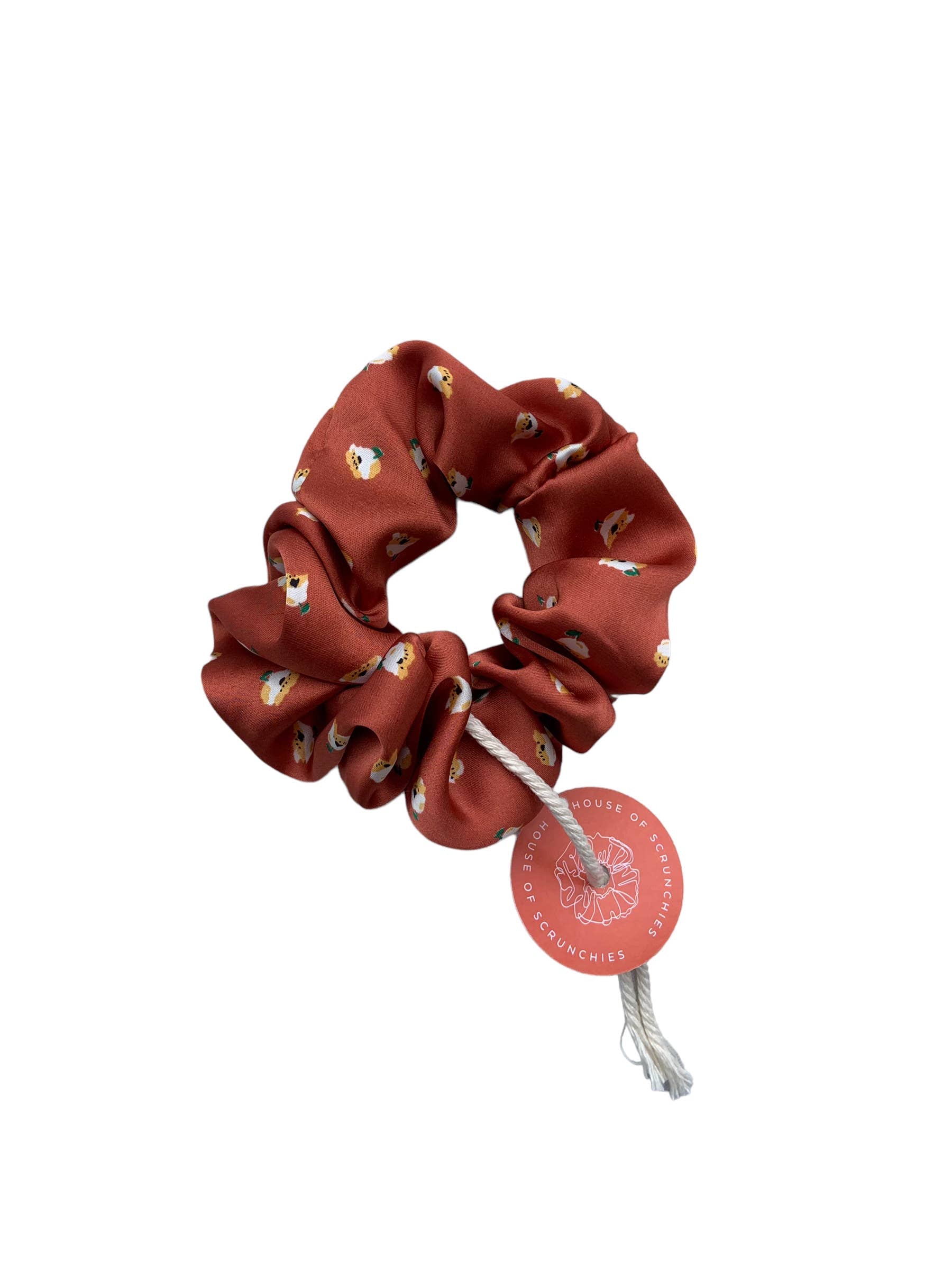 Scrunchie - Rust Flower - Recycelt