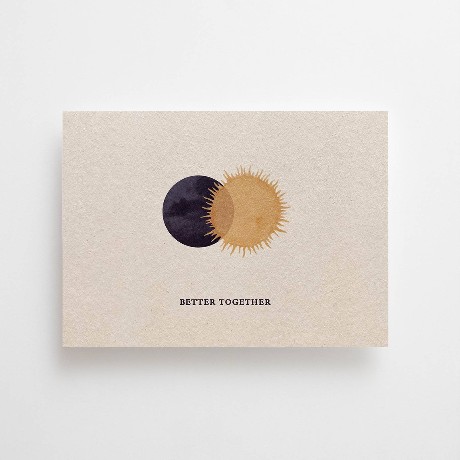 BESSER ZUSAMMEN - POSTKARTE - FREUNDSCHAFTSKARTE - SONNE MOND LIEBE