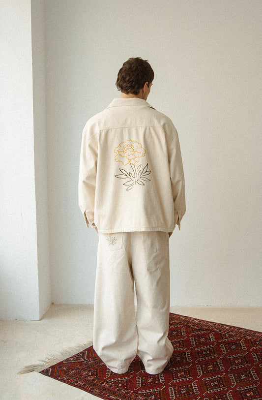 PANT. WIDE LEG EMBROIDERY CAMELIA