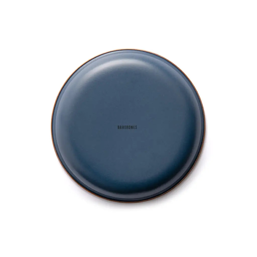 ENAMEL 2-TONE SALAD PLATE SET INDIGO BLUE