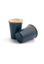 ENAMEL 2-TONE TALL CUP SET INDIGO BLUE