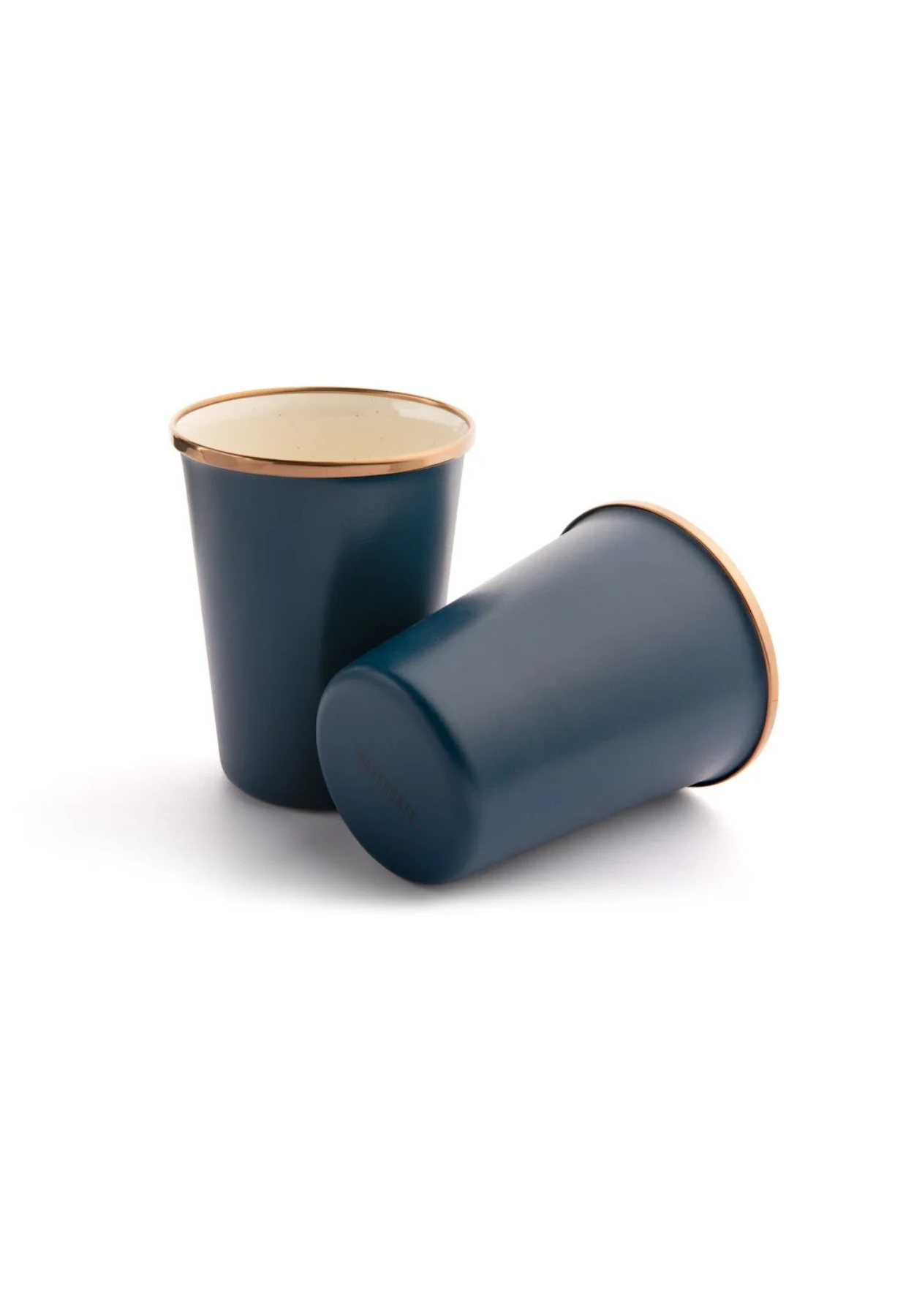 ENAMEL 2-TONE TALL CUP SET INDIGO BLUE