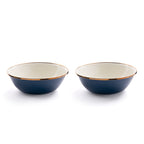 ENAMEL 2-TONE BOWL SET INDIGO BLUE