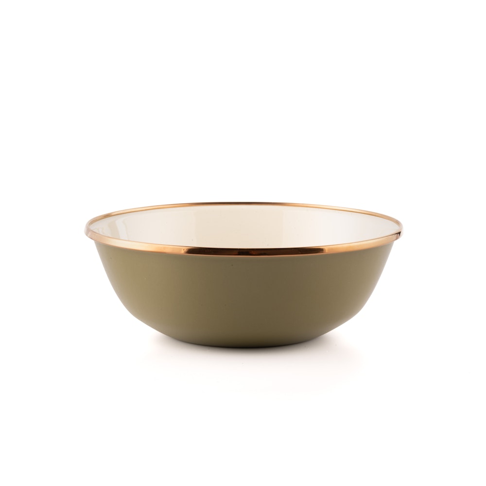 ENAMEL 2-TONE BOWL SET OLIVE