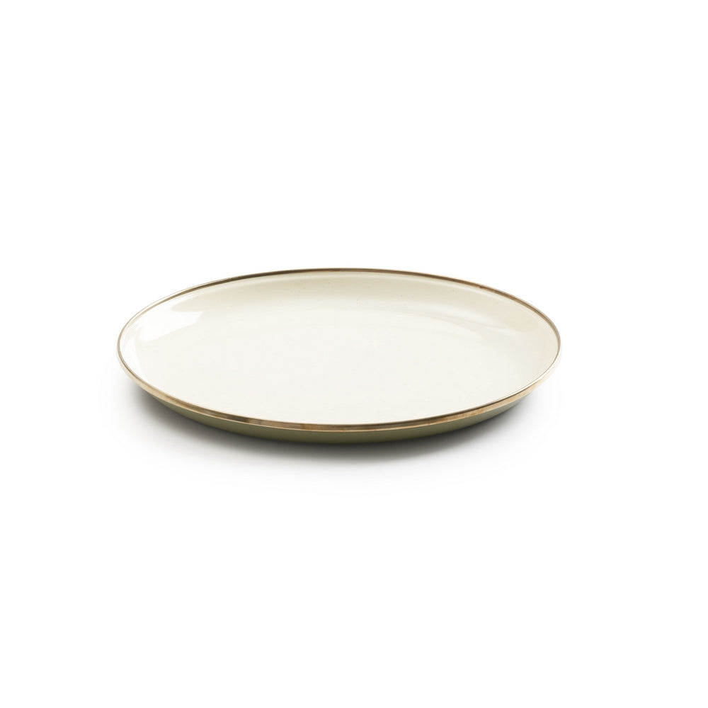 ENAMEL 2-TONE DEEP PLATE SET OLIVE