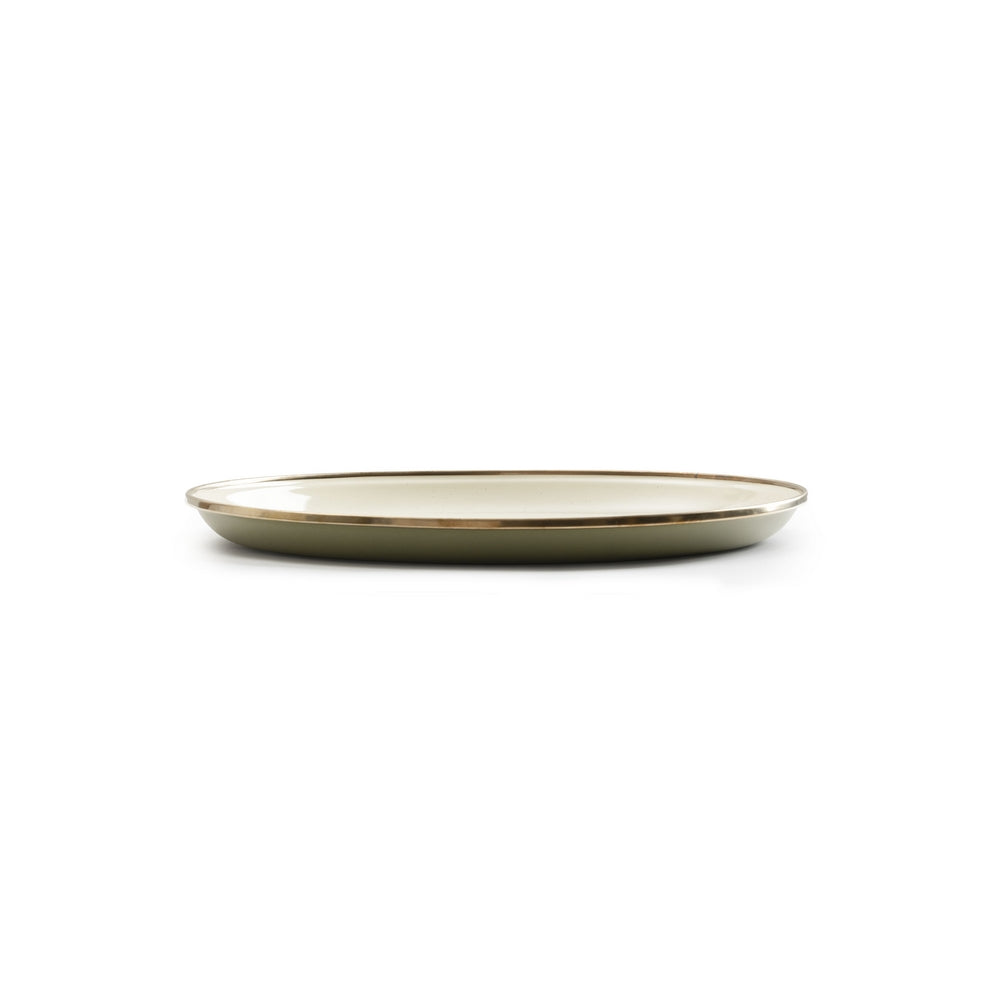 ENAMEL 2-TONE DEEP PLATE SET OLIVE