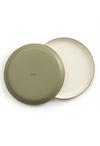 ENAMEL 2-TONE DEEP PLATE SET OLIVE