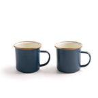 ENAMEL 2-TONE MUG SET INDIGO BLUE