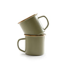 ENAMEL 2-TONE MUG SET - OLIVE