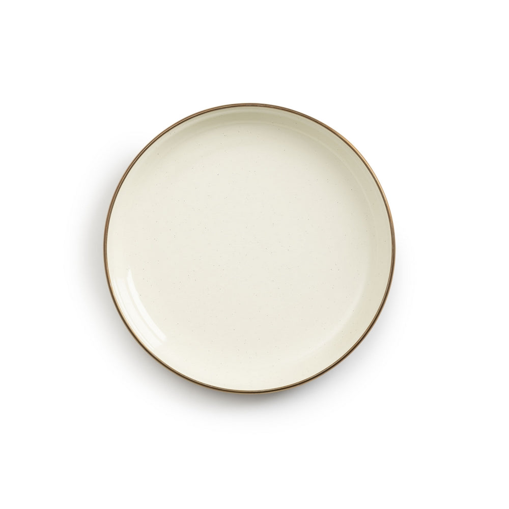 ENAMEL 2-TONE SALAD PLATE SET OLIVE