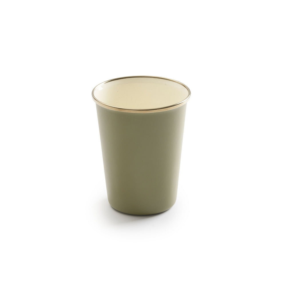 ENAMEL 2-TONE TALL CUP SET OLIVE