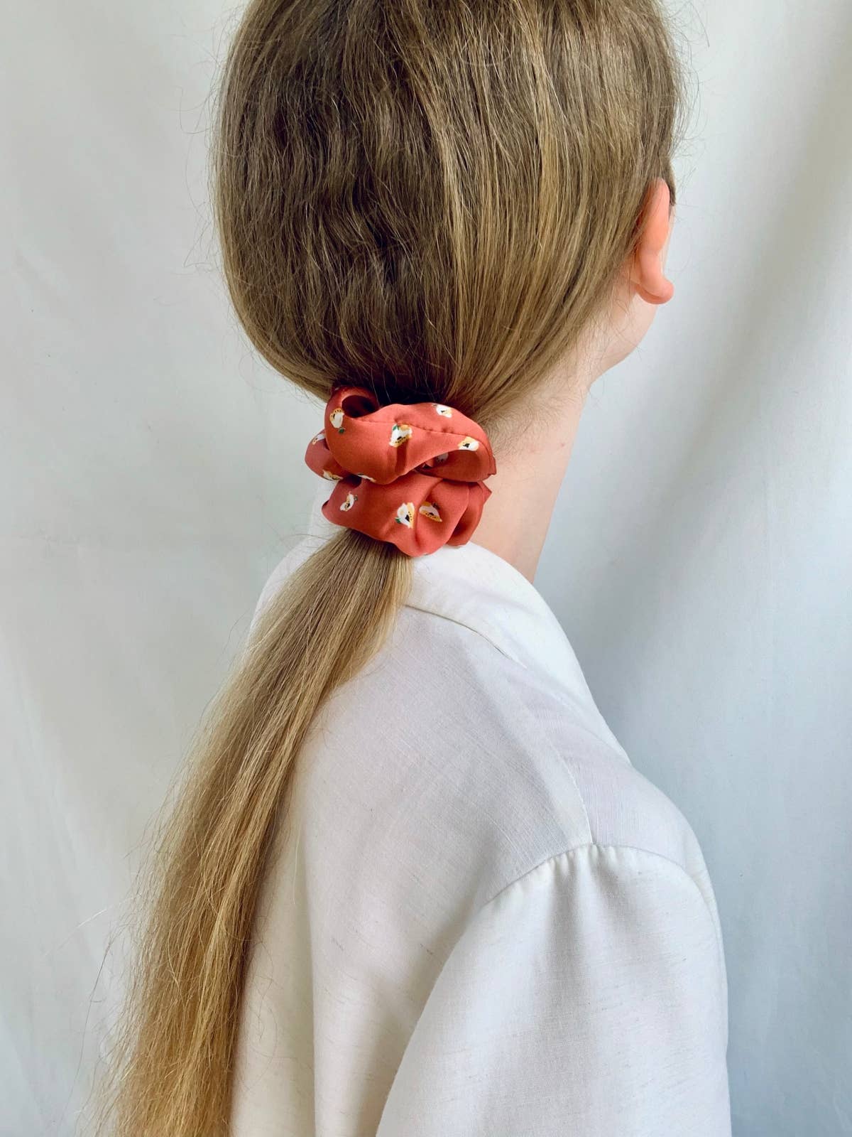 Scrunchie - Rust Flower - Recycelt