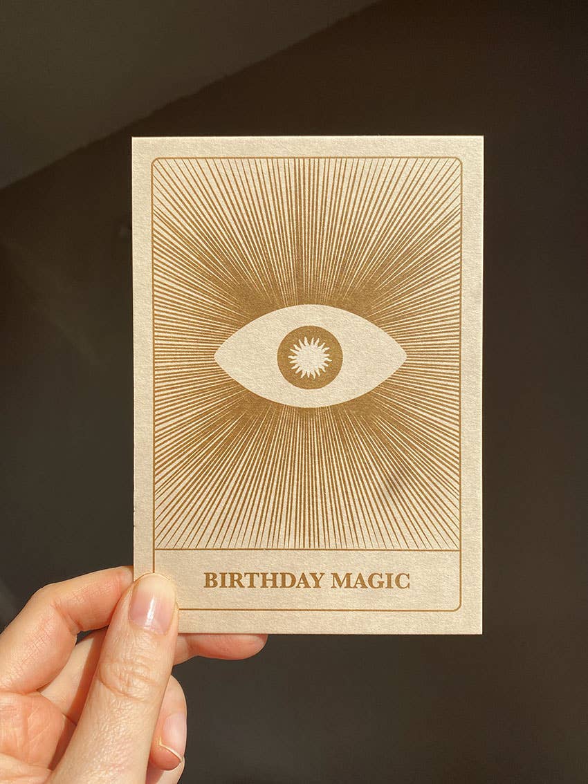 Birthday Magic – Postkarte mit Tarot-Auge-Motiv zur Feier