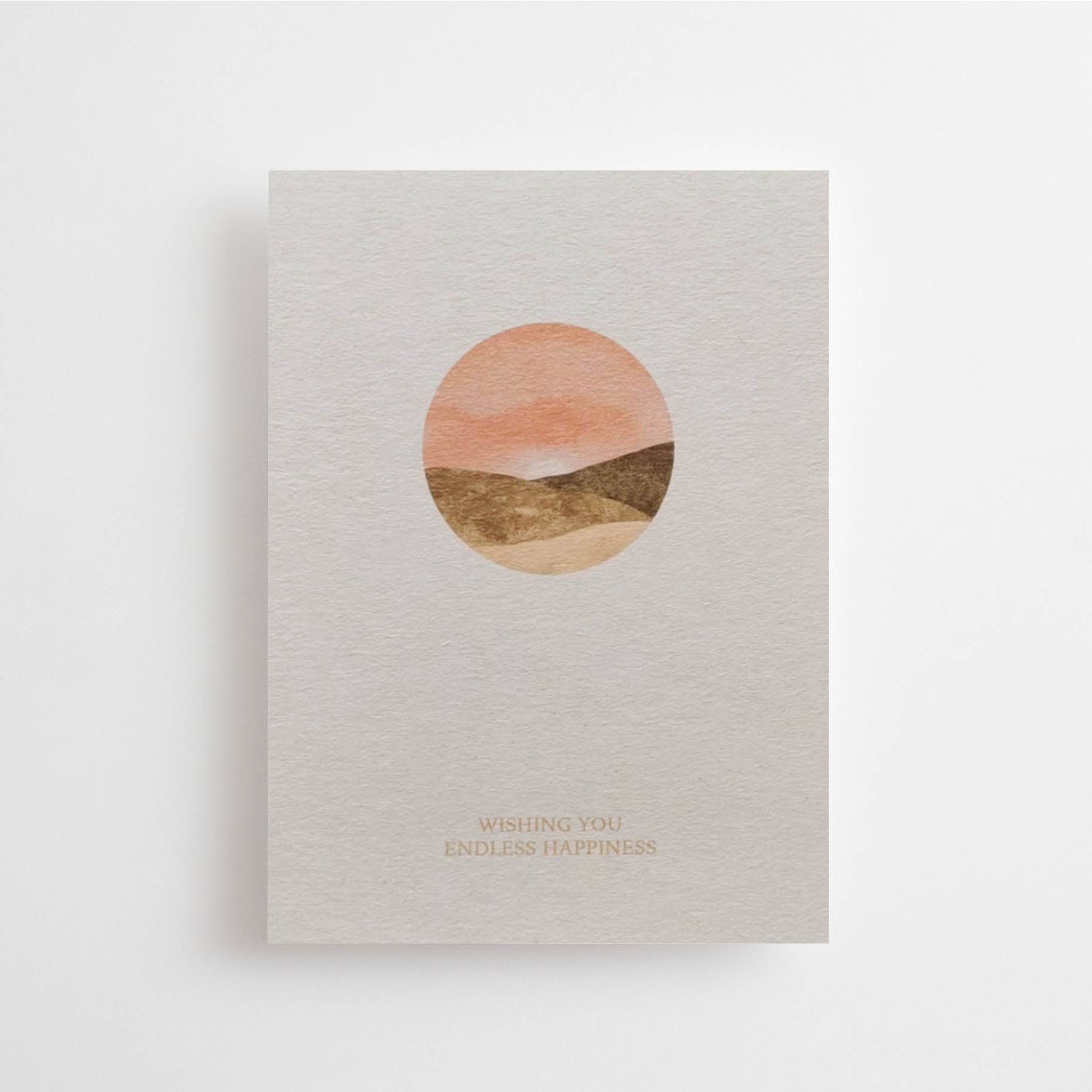 Postkarte mit der Aufschrift „Wishing You Endless Happiness“